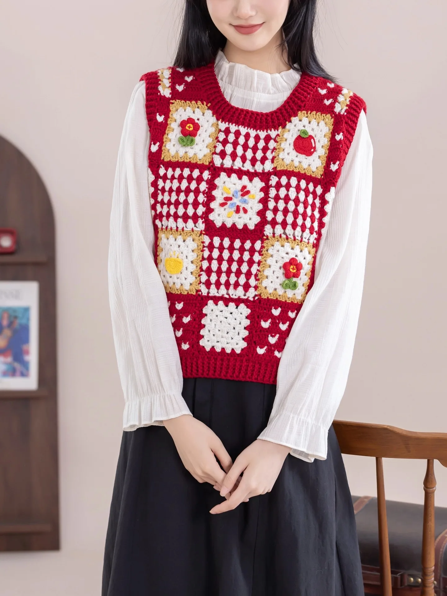 

Handmade DIY Knitting Crochet Welcome New Vest Yarn Material Kit Wool Thickened Winter Fashion Fun Weaving Society K903-2008