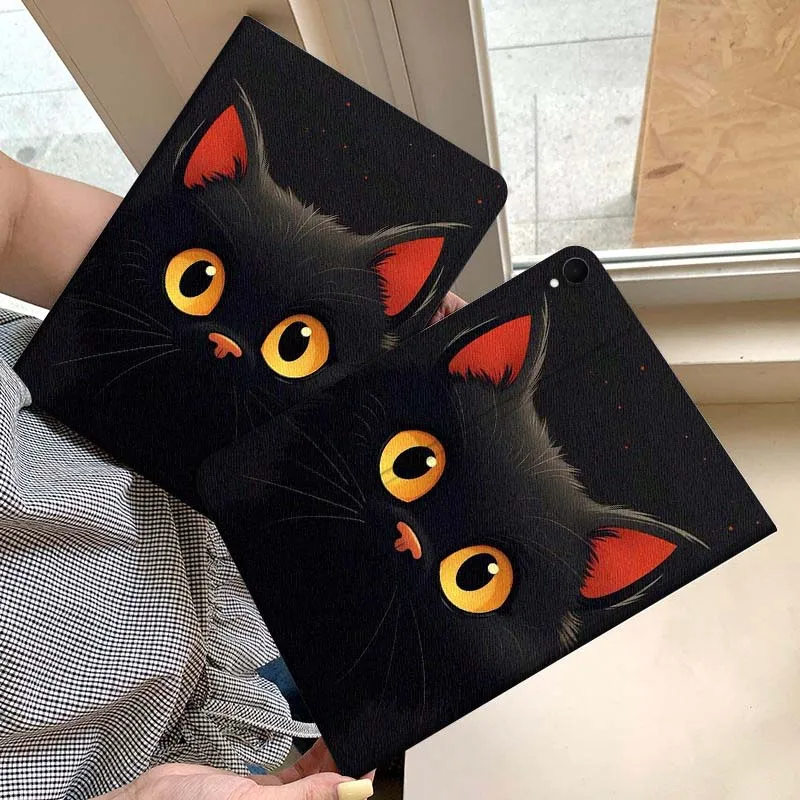 

Creative Cute Black Cat Pattern Gift For Samsung Galaxy Tab S11 A11 A9 A8 S6 A 10.1 A7 10.4 Plus 2025 2023 Tablet Case