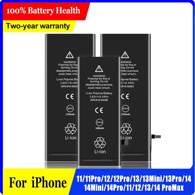 

10pcs/Lot 0 Cycle Battery For Iphone 11 12 12mini 13 13mini 14 14Pmax Replacement Battery For 11 12 13 14Pro Max Replace Battery