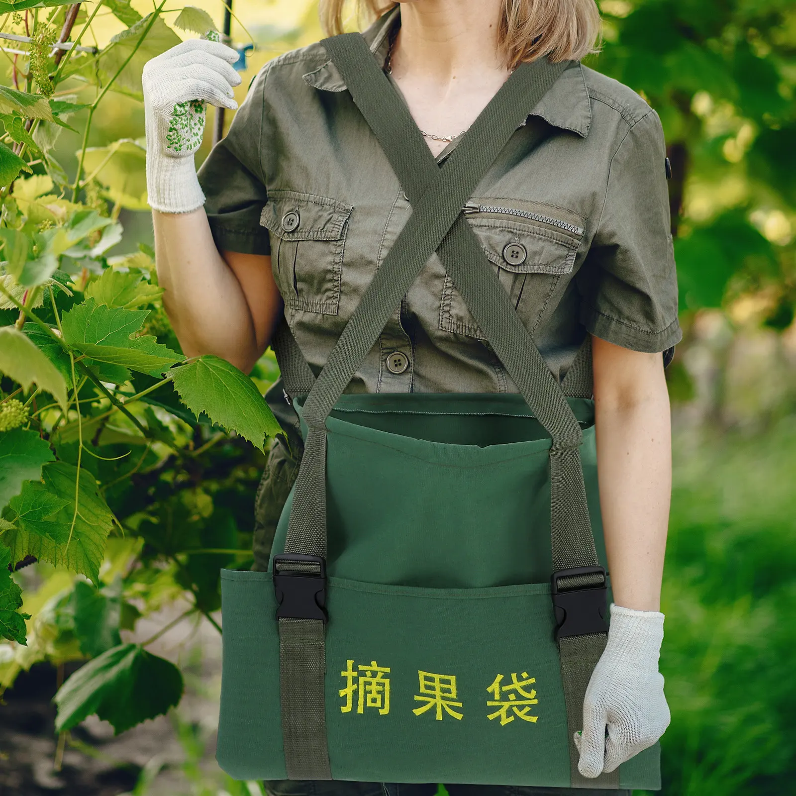 Portable Garden Picking Apron Harvest Bag For Tree Fruit Picking Garden Farm Use Ergonomic Design Easy Release