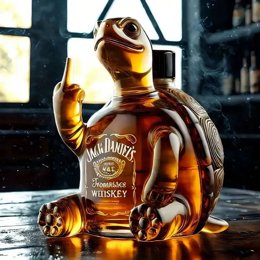 

Funny Middle Finger Whiskey Glass Decanter Duck Turtle Dog 10Oz Glass Whiskey Wine Bottle Statue Decoration For Bar Office Home