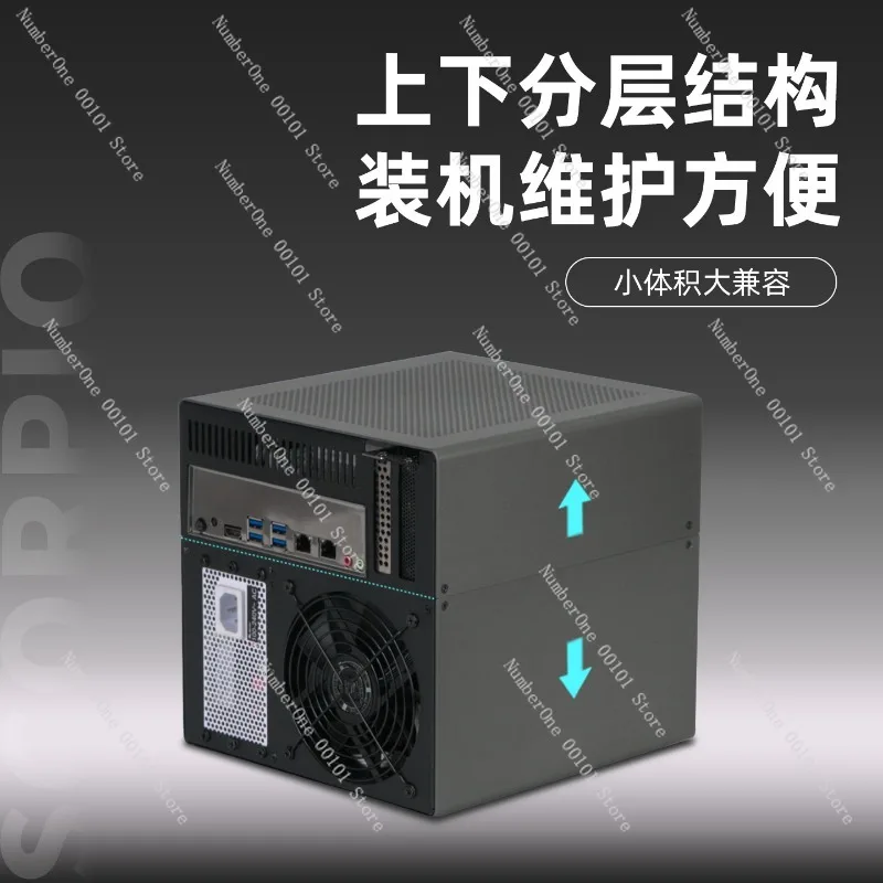 

Scorpio 4-Disk NAS Chassis Anode Aluminum SFX Power ITX Semi-High Storage Server