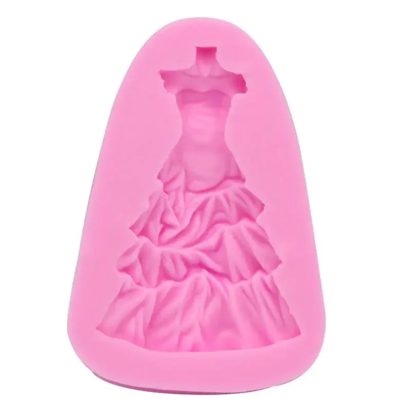 

Wedding Dress Silicone Mold Cake Decorating Tools Kitchen Baking Chocolate Candy Molds