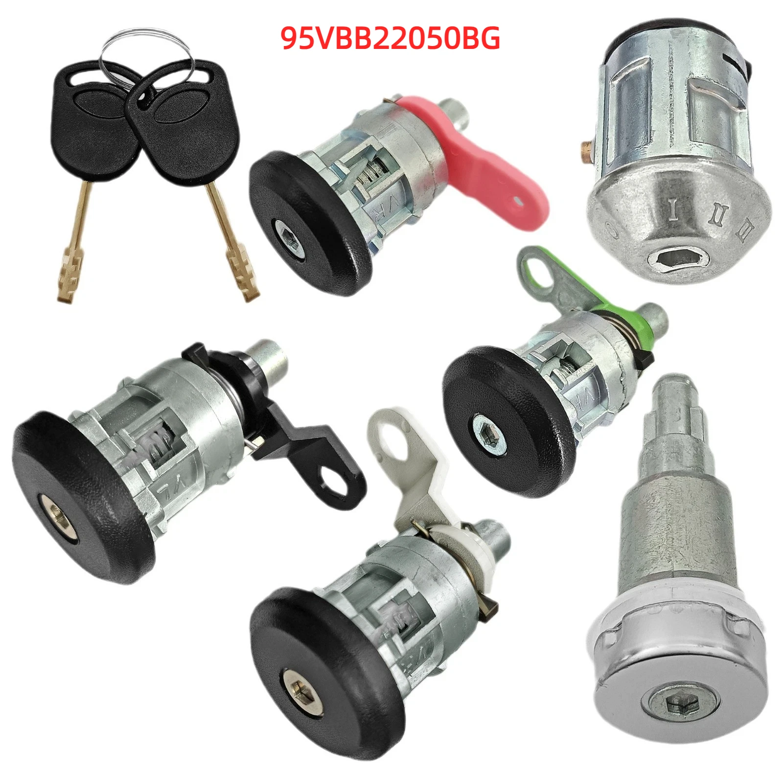 OE:95VBB22050BG Full Set Door Lock Barrel Cylinder For Ford Transit 1992-2000 With 2Pcs Key