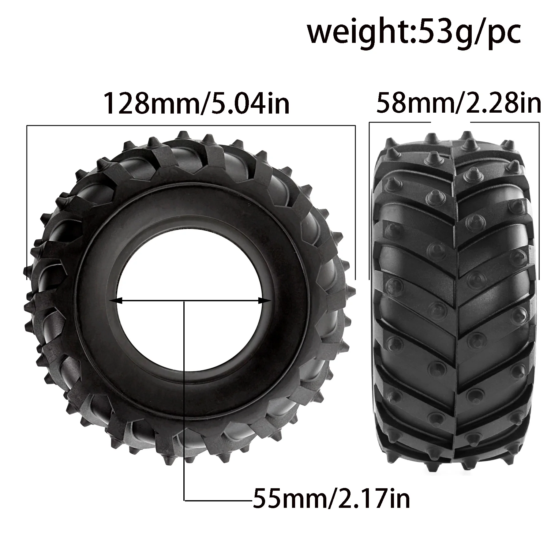 RED SPIDER 4Pcs RC Monster Tires 1/10 RC Car Rubber Tyres For Tamiya WR-02 Blackfoot Monster Beetle Off Road Buggy Upgrade Parts