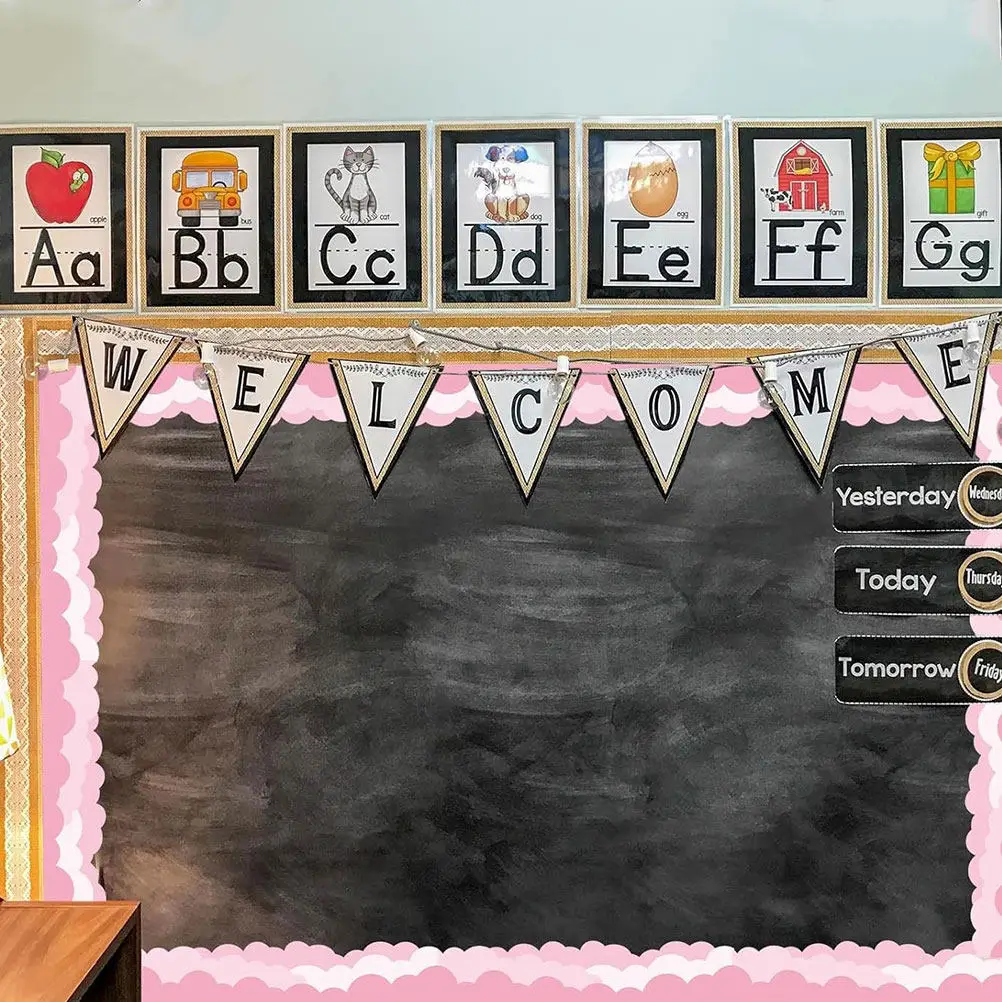 1 Roll Cloud Shaped Classroom Bulletin Board Border Sticker Decorative Chalkboard Trim DIY Cuttable Easy Apply Removable