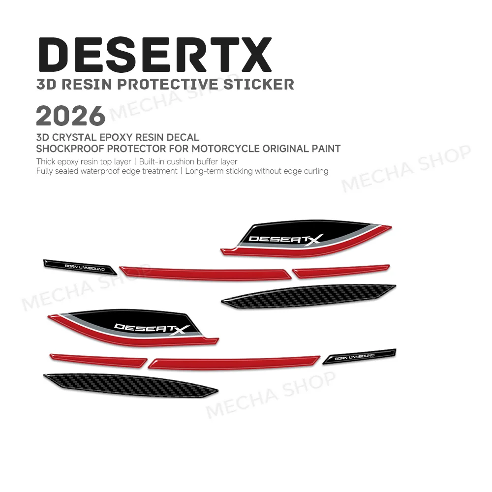 For DesertX 2026 Hand Guard Decal Kit Accessories 3D Resin Sticker Protective