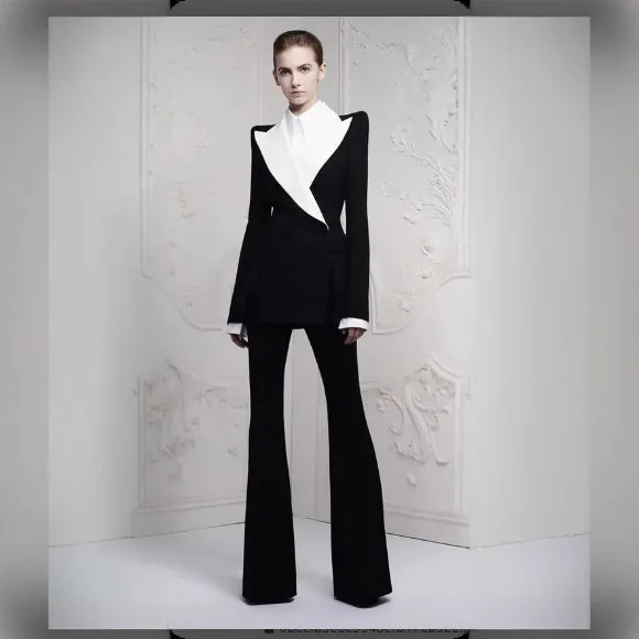 

Spring and Autumn New Women's Fit Suit Two-piece Set Hot Selling Professional Suit Set Solid Color Healthy Fabric