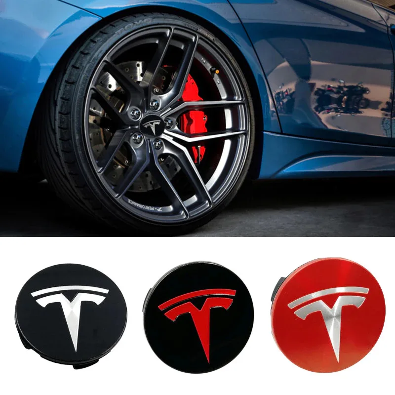 4pcs 56mm Applicable To Tesla original wheel hub cover wheel hub tire center cover logo Model 3 Model Y Model S X Car accessorie