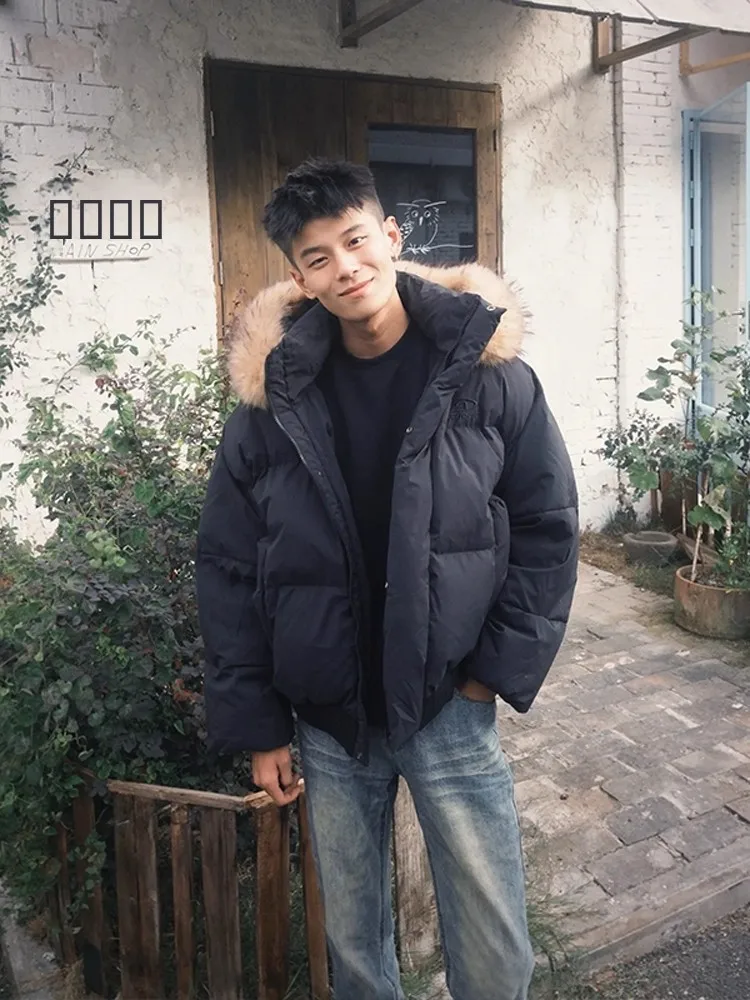 

Мужская утепленная куртка из искусственной кожи с отстегивающимся меховым воротником и капюшоном, зимняя теплая верхняя одежда в американском стиле