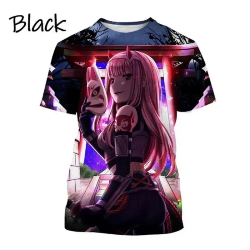 Hot Selling Anime FRANXX Zero Two 3d Printed T-shirt Unisex Hip-hop Funny Harajuku Casual Short-sleeved T-shirt Top S-6XL Tee