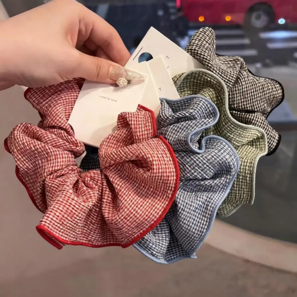 الكلاسيكية منقوشة كبيرة Scrunchie موضة الشعر حبل أنيقة المرأة تمتد Scrunchies متموجة ذيل حصان المثبت غطاء الرأس إكسسوارات الشعر