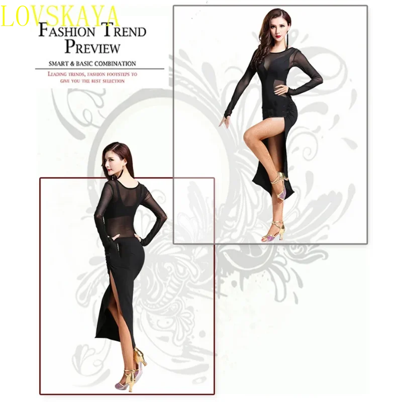 2024 New Latin Salsa Tango Dance Hall Ball Dress Dancer Tassels Clothing Adult Performance Clothing