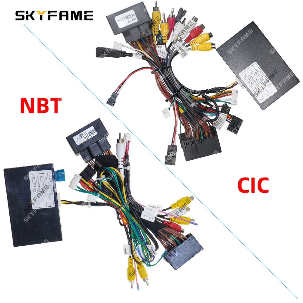 SKYFAME سيارة 16pin الأسلاك تسخير محول Canbus صندوق فك أندرويد راديو كابل الطاقة لسيارات BMW 5 سلسلة F18 F10 M5