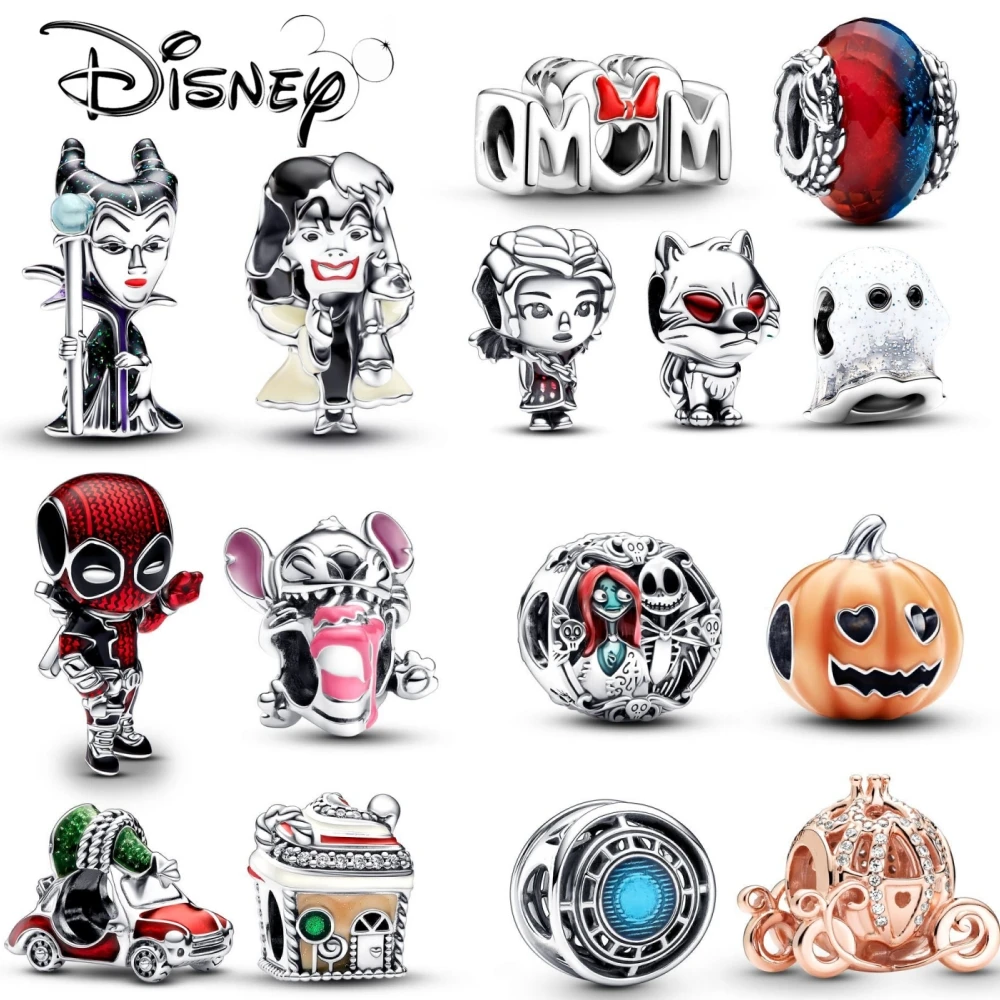 NOWE Disney złoczyńcy Maleficent koraliki Charm Fit oryginalna bransoletka damska biżuteria Marvel Deadpool Charm 2024 gorąca sprzedaż