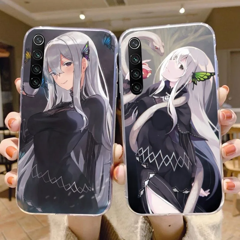 Чехол для телефона с мангой Echidna ReZero для Xiaomi 12 11T 10 9 Redmi Note 11 10 10S Pro 9 9A 8, прозрачные чехлы, чехол