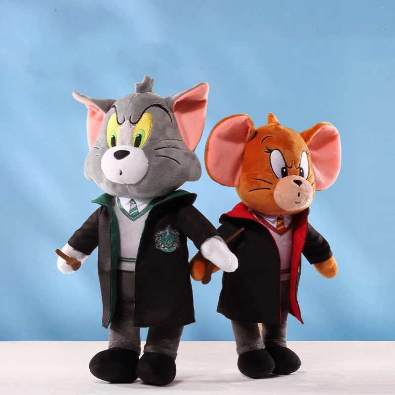 Warner 100th Anniversary Tom and Jerry Plush Doll Cosplay Harry Potter Tom Dressed Smaller Keychain Design Stuffed Animal Doll