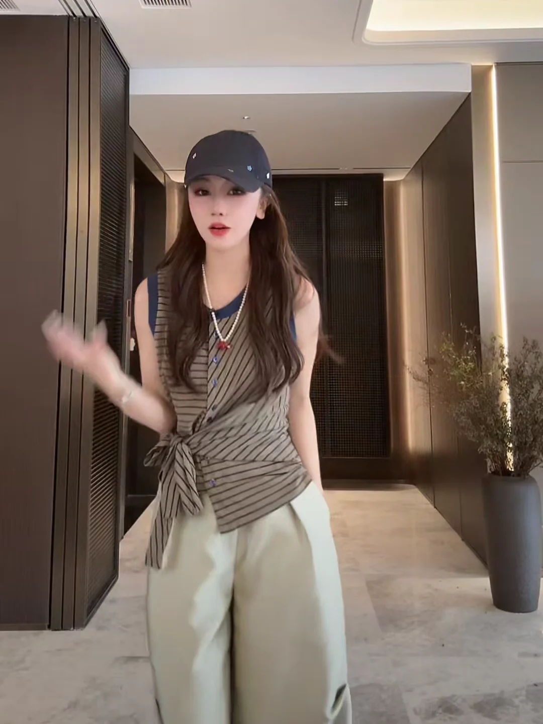 

Space Stripe Summer Vintage Design Slimming Versatile Svel Stripe T-irt Casual Fit Cotton Polyester Blend round Ne