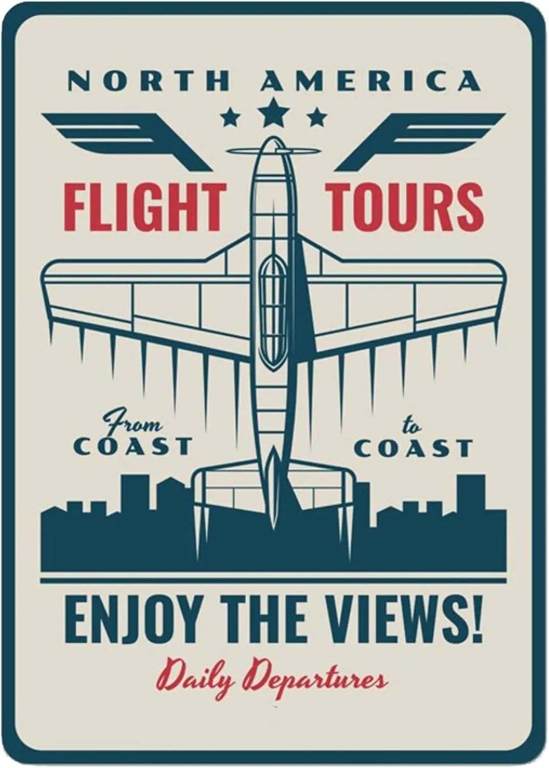 Flight Tours Sign, Aviation Decor, Airplane Tours Sign, Air Tours Decor, Retro Flight Tours, Air Travel Sign - Metal Sign 8 sign