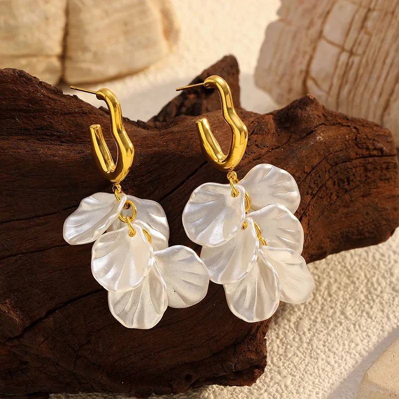 Best-Selling Daily & Party Earrings - Korean Fairycore Pearl Tassel, Gold Small Fragrance Style Shell Flower Silver Needle Jewel
