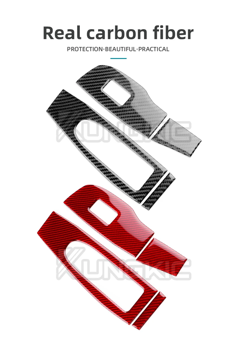 Echter, weicher Carbonfaser-Aufkleber für Mazda 3 BP 2019 2021 2022 2023 2024 2025 (LHD/RHD) – Fensterheber-Verkleidung der Vordertür – Detail 2
