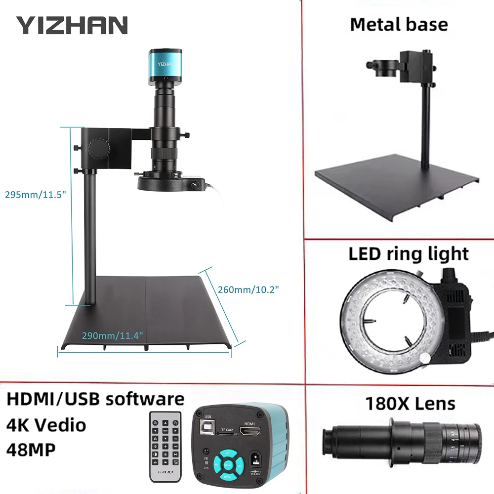 Yizhan-conjunto de Microscópio Elétrico para Solda 4k Hdmi Usb Vídeo Industrial Câmera Digital Solda Pcb