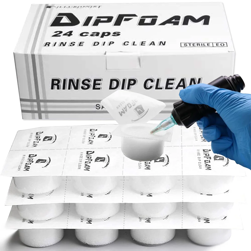 

Dip Foam - 24Pcs Dip Cups Rinse Caps Tip Rinse Dip Clean Professional Cartridge Dip Foam Cleaning