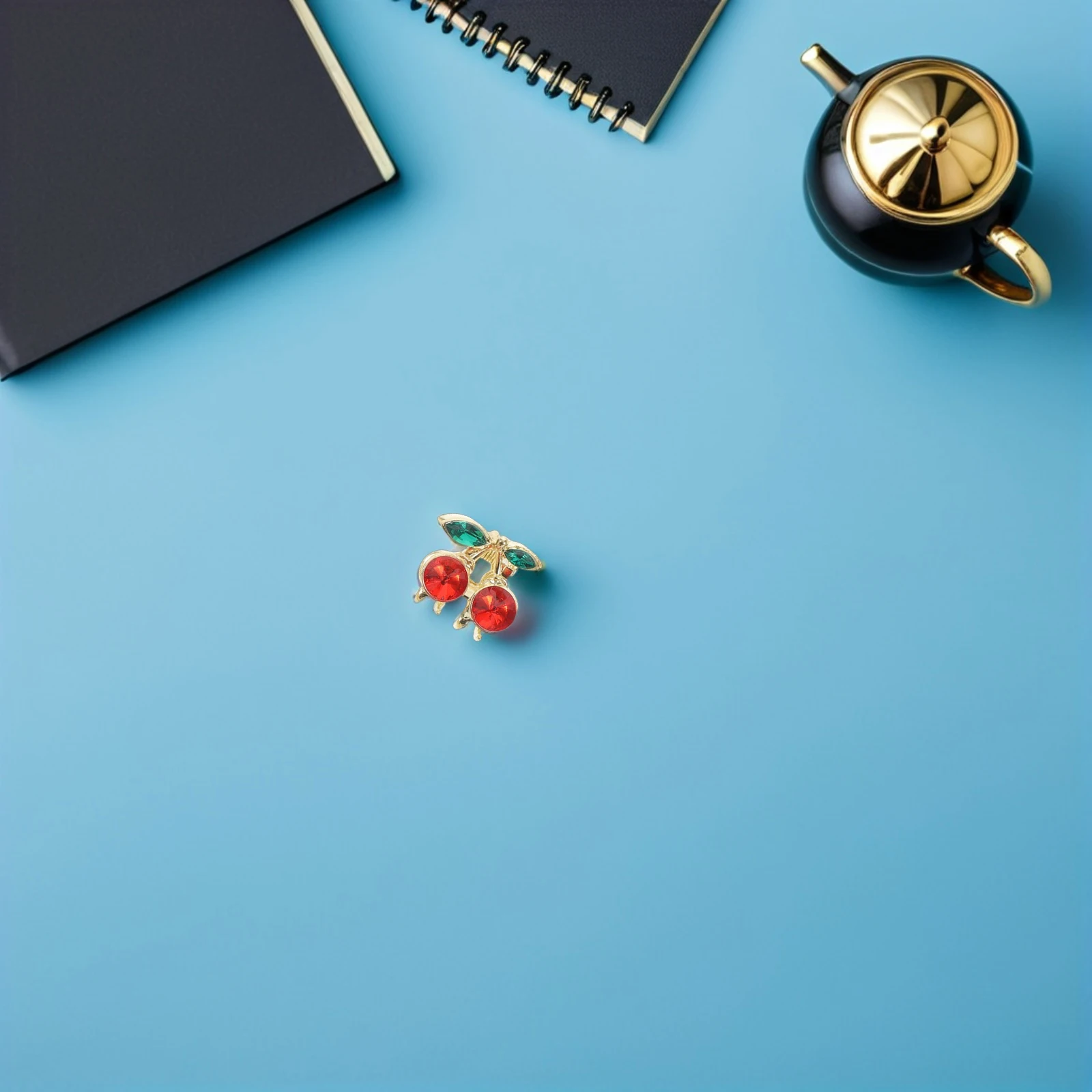 

6Pcs Cherry Mini Hair Clips Girls Glitter Rhinestone Alloy Fruit Barrettes Decorative Crystal Hairpins Toddler Baby Hair