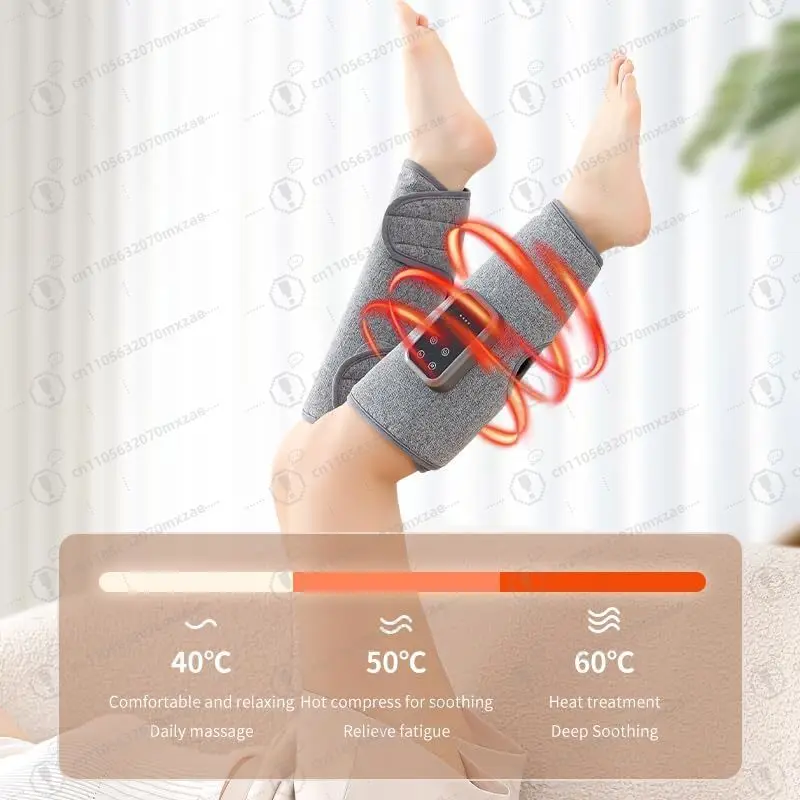 مدلك الساق مع العلاج الحراري، 3 أوضاع لدرجة الحرارة، ضغط قابل للتعديل، لوحة تحكم رقمية، (رمادي، أزرق، أسود)