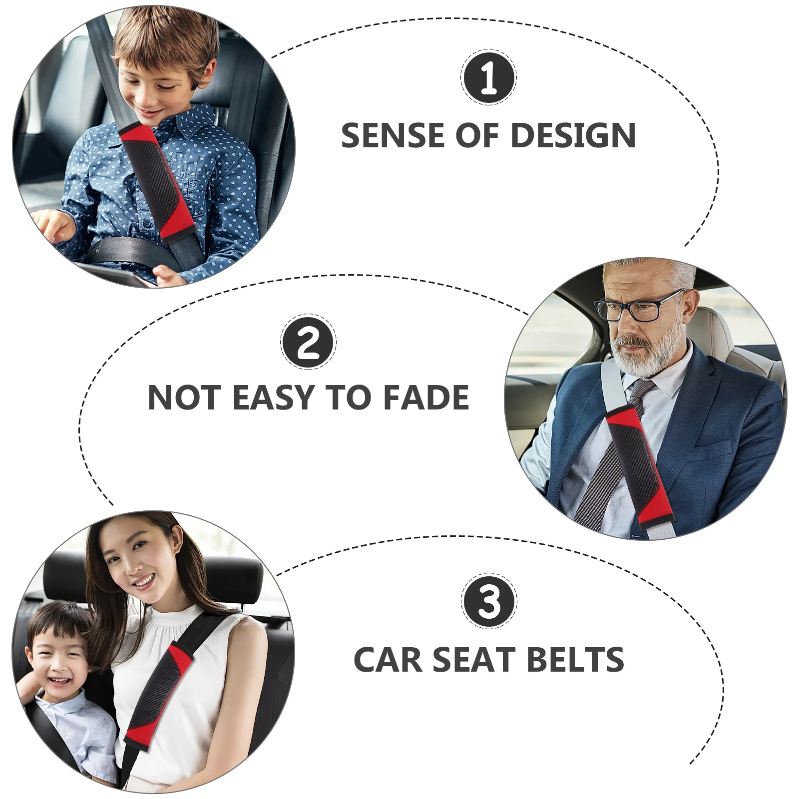 

1 пара чехлов, подушечки для плечевого ремня, прочная устойчивая к царапинам подушка для комфортной и безопасной защиты