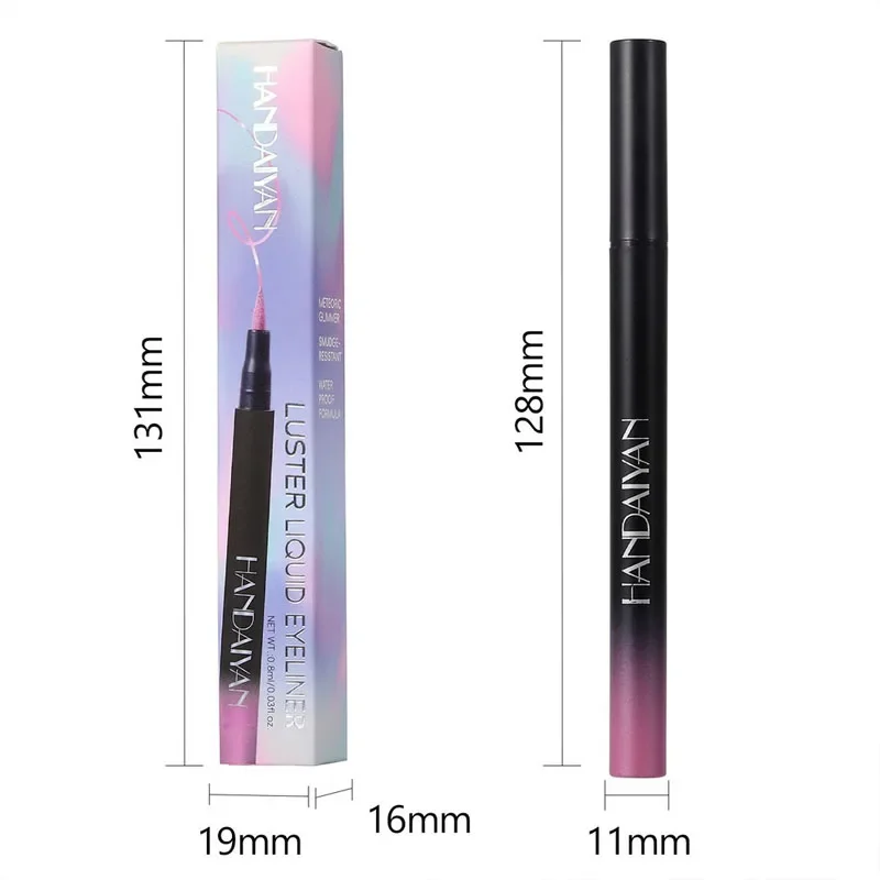 Diamantglänzender Eyeliner Lidschatten Wasserdicht Schnelltrocknend Silber Gold Metellic Perlglanz Flüssiger Eyeliner Seidenraupe Aufhellen Make-Up_voghion.com