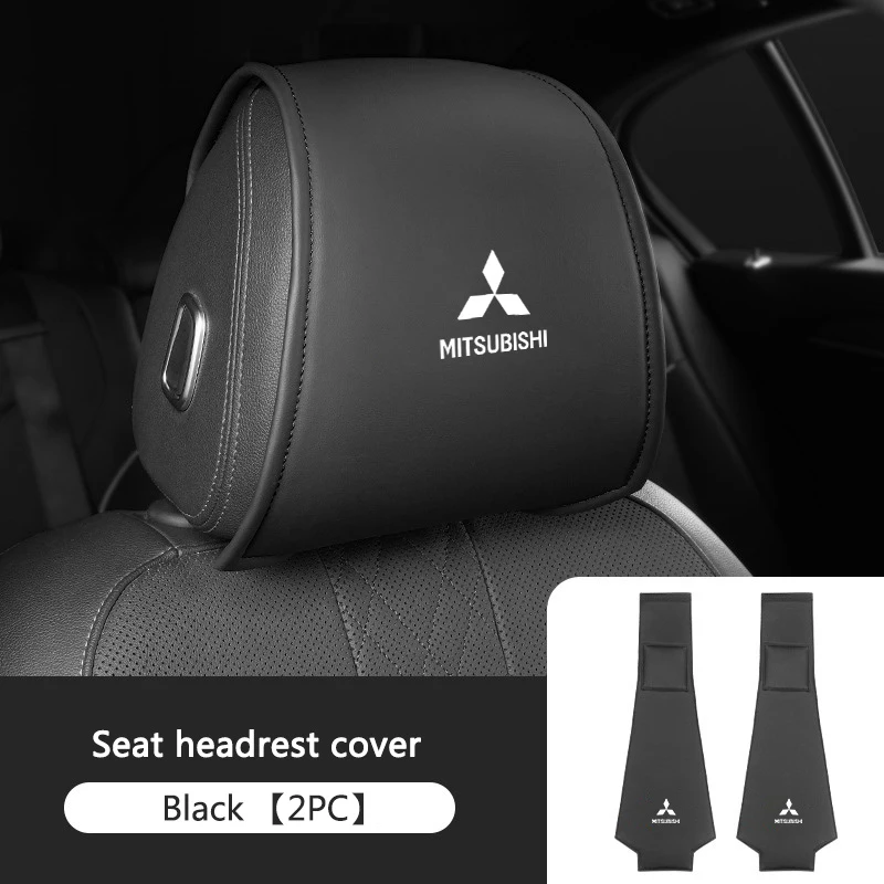 

New Car Leather Headrest Neck Rest Lumbar Back Support Cover For Mitsubishi Lancer ASX Mirage Pajero Sport Xpander Attrage L200