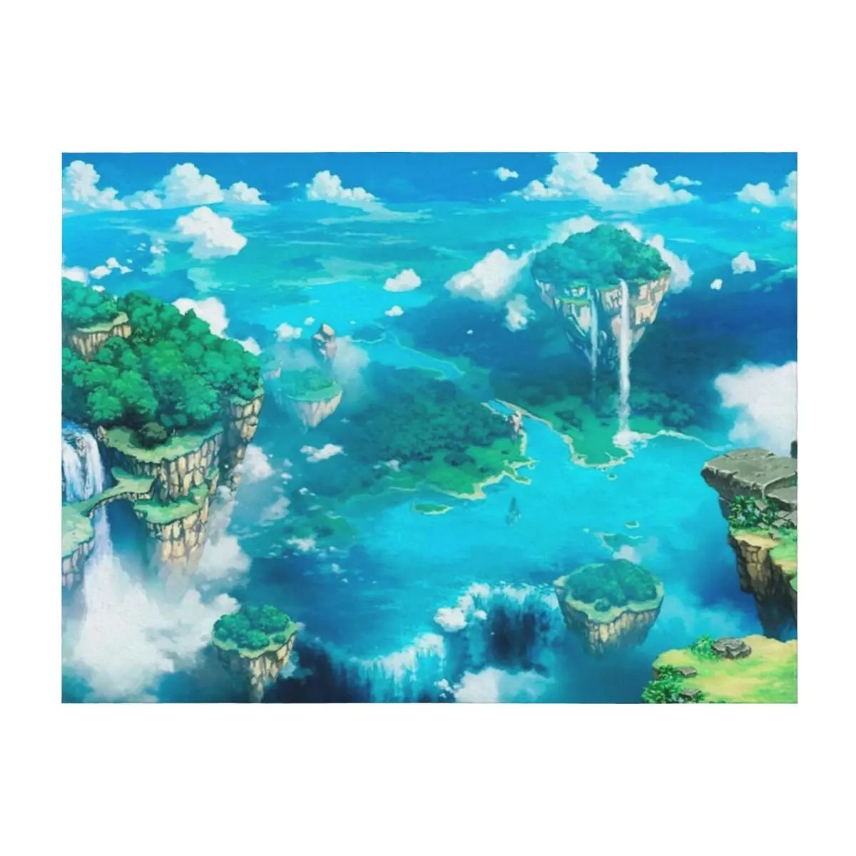 

Anime Floating Islands Throw Blanket Nap Weighted Giant Sofa Comforter Blankets