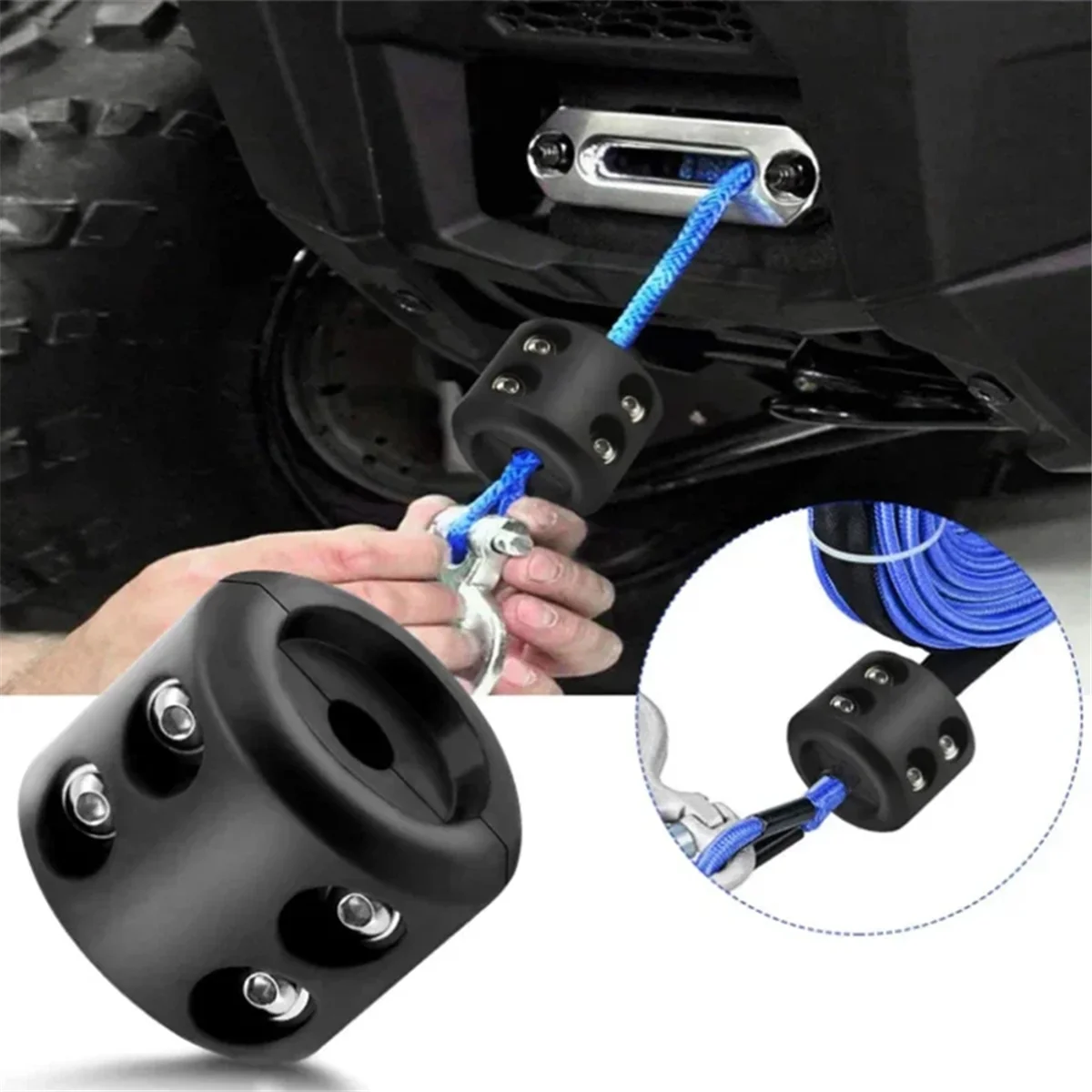 Car Winch Hook Stop Cable Protector Cable Hook Stop Bump Stopper Vehicle Modification ATV Cable Saver Accessories