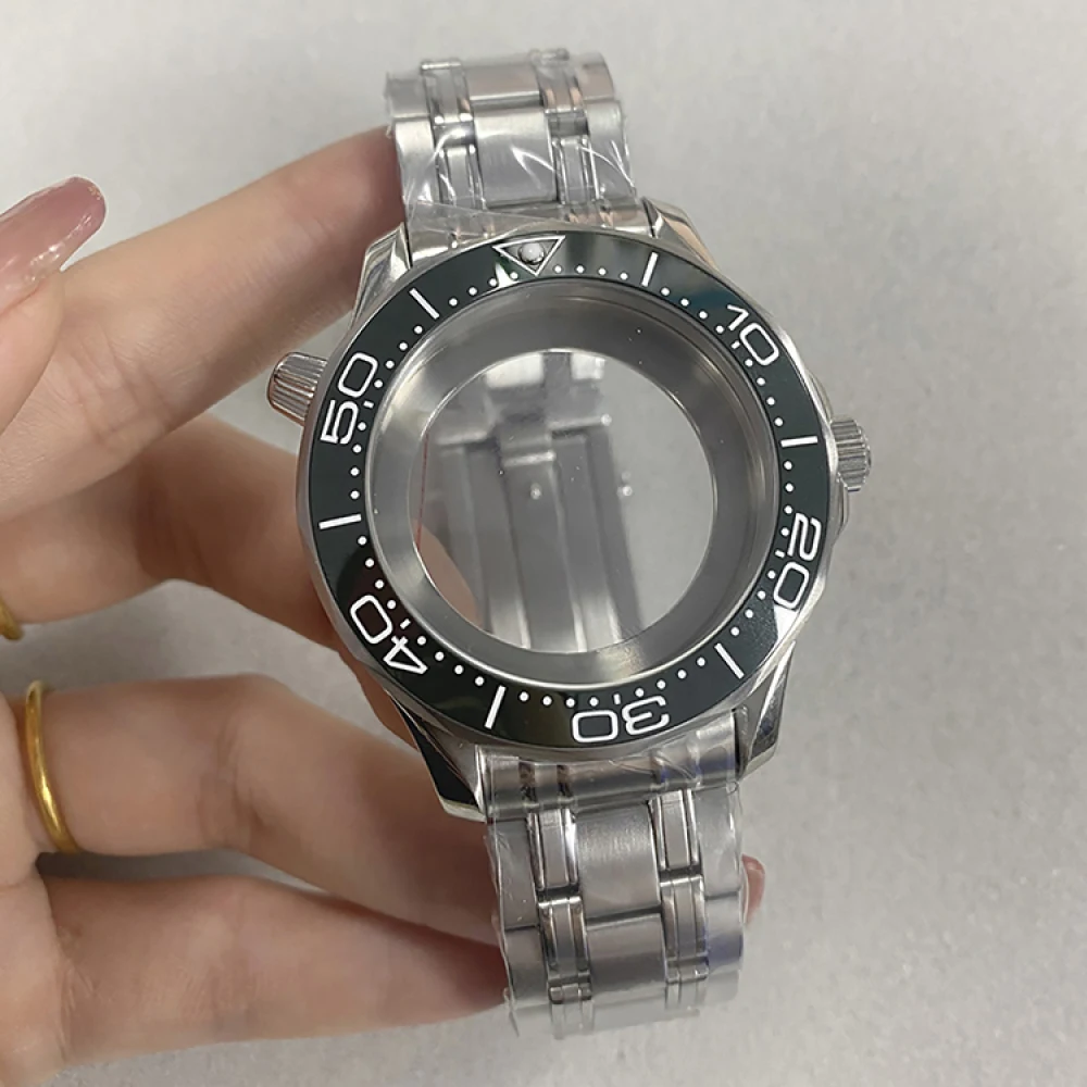 

Watch Case 42MM Mineral Glass SUB Bezel NH35 Watch Bracelet for NH35/NH36 Movement Watch Accessories