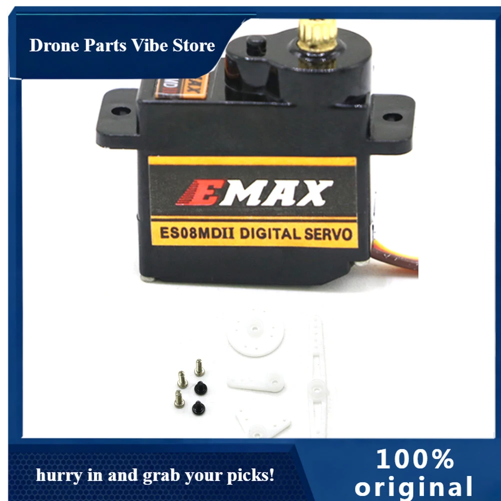 

AP4PCS Emax ES08MD ES08MDII 4-6.0V 2кг мини-цифровой сервопривод с металлическим редуктором, разъем Futaba/JR, для аксессуаров к вертолетам и самолетам TREX 450