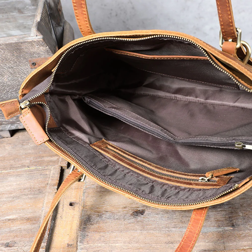 S.WORKER Retro-Umhängetasche aus Vollnarbenleder | Vintage Herren-Umhängetasche für Arbeit & Reisen – Detail 19