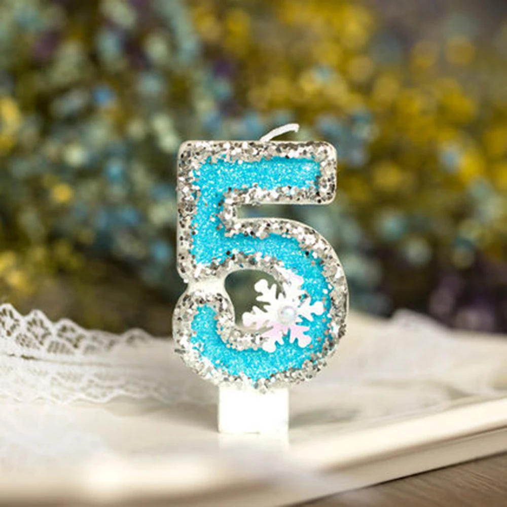 Digital Number Cake Decoration Stylish Snowflake Elegant Wedding Decoration Festive Cakes Dessert Decor For Celebration Events