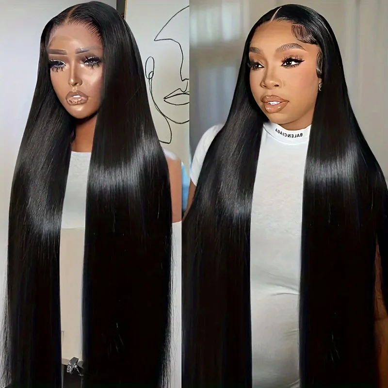 

13x4 Inch HD Lace Straight 1B 200% Density Lace Front Wigs Human Hair For Women