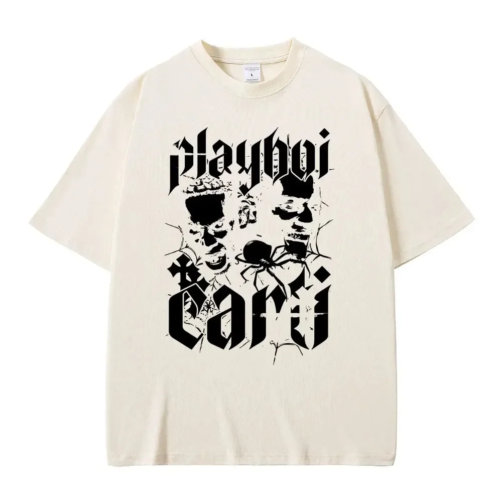 Rapper Playboi Carti Print Tshirt Setwear Male Hip Hop Overs