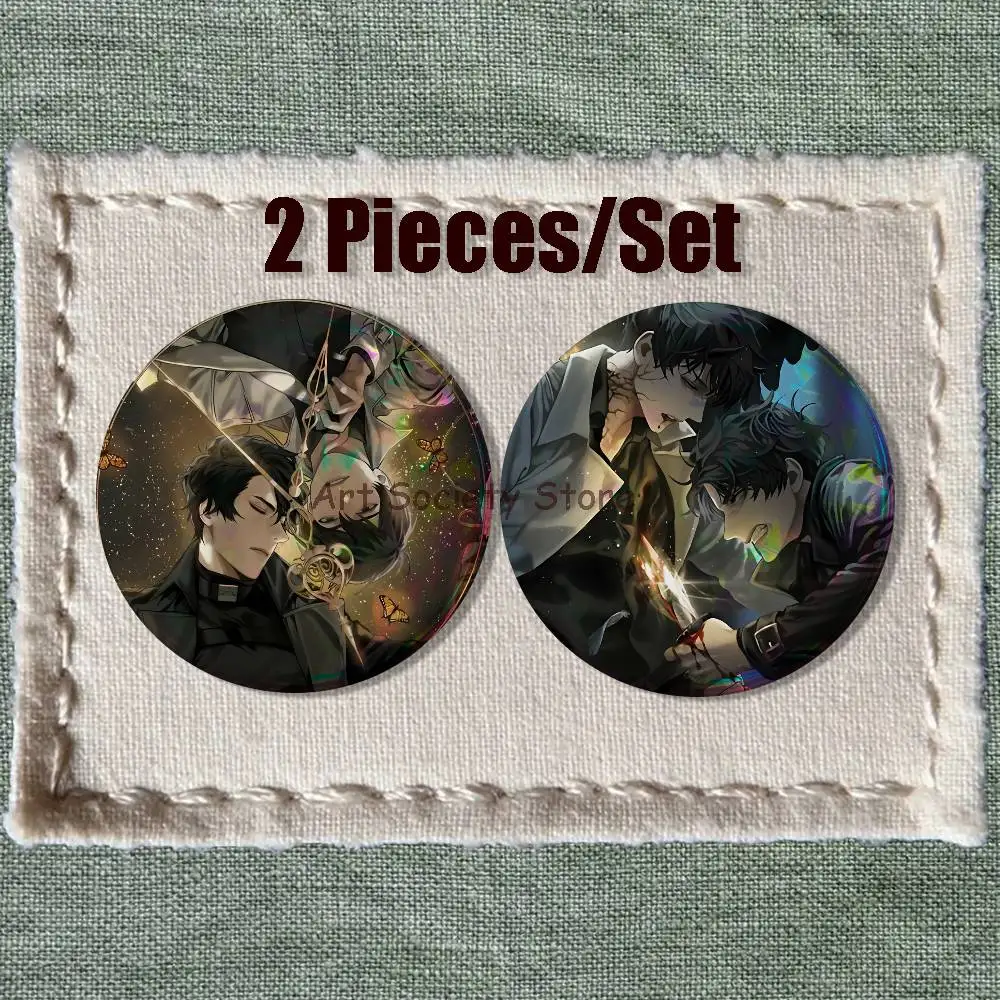 O-Omniscient Readers Joongdok Brooches Backpack Accessories 25,32,44,58,75mm Round Enamel Pins 2-piece set Cartoon Anime Badge