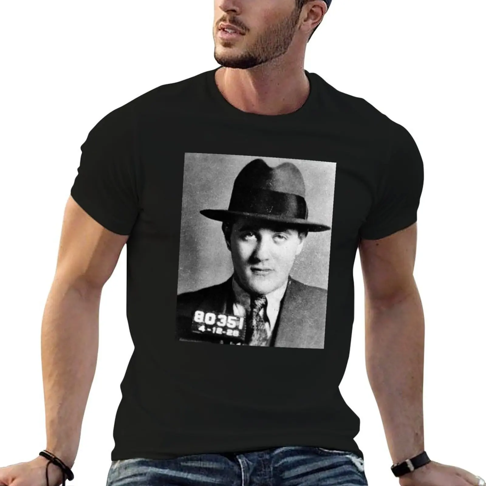 Bugsy Siegel's Mugshot T-Shirt man t shirt luxury black cotton t-shirt plain for man package t shirt man designer T-shirt