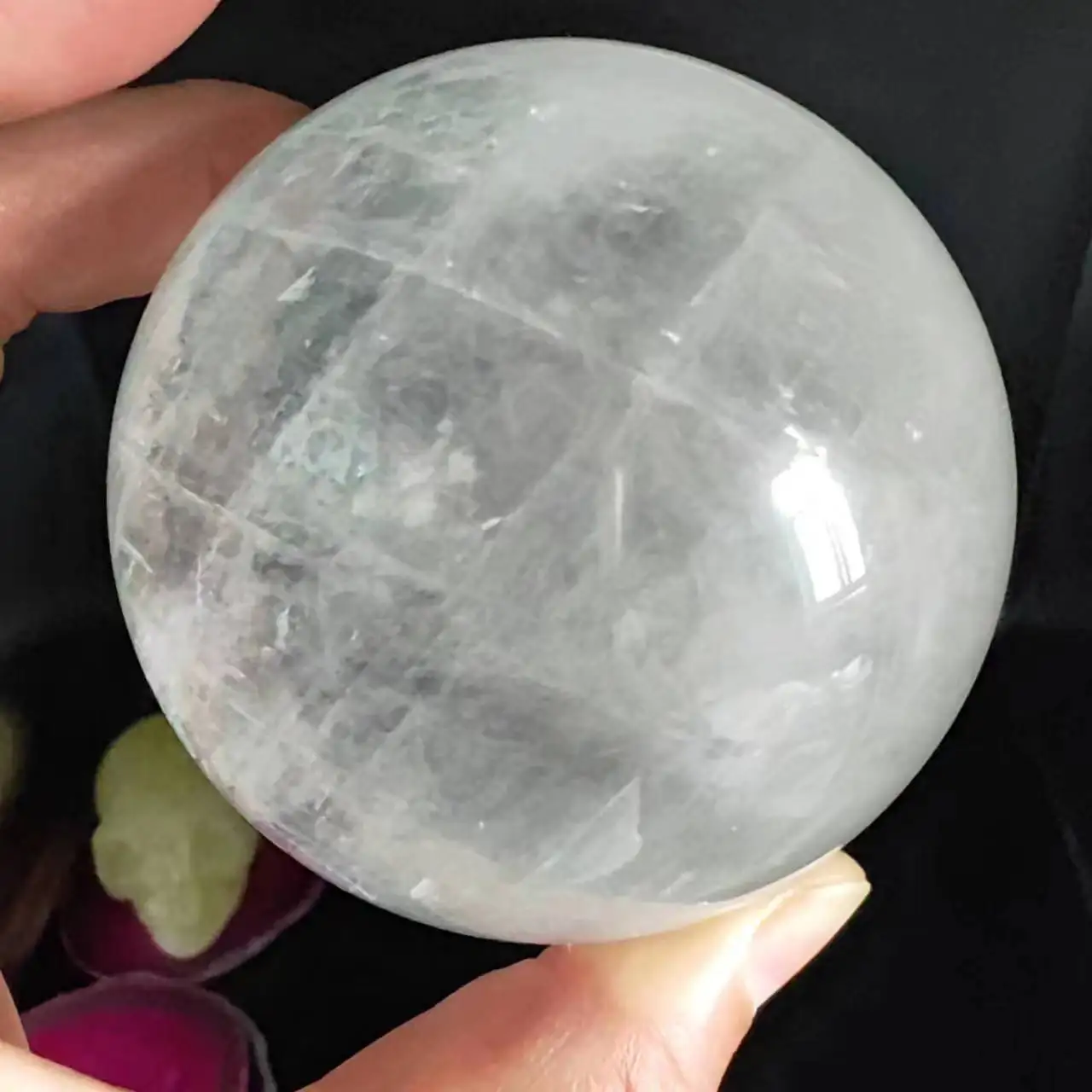 Natural White Calcite Quartz Sphere Crystal Ball Specimen Healing