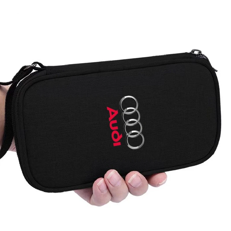 

Portable Storage bag for keys car driver's license Cable Gadget Card Pouch for Audi S Line A1 A2 A3 A4 A5 A6 A7 A8 TT RS7 S1 Q1