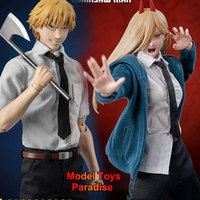 Threezero 3Z0407 3Z0408 1/6 Scale Soldier Chainsaw Man Volkner Power Full Set 12inch Action Figure Collectible Toys Gifts