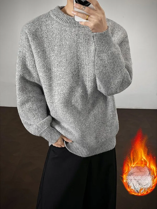 

Мужской вязаный свитер в стиле ретро, осенне-зимний, свободного кроя, повседневный, из полиэфирного волокна, теплый и комфортный топ