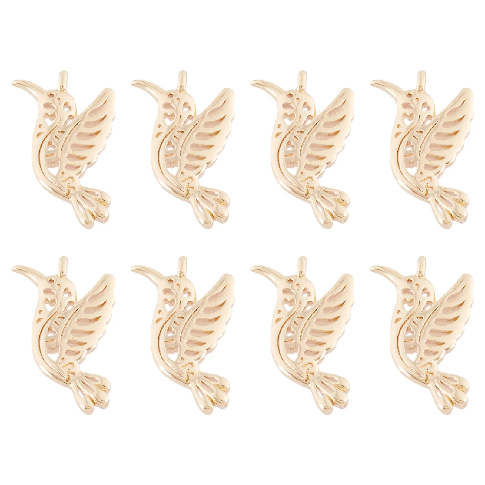 

8Pcs Brass Bird Animal Charm Pendant Real 18K Gold Plated for for Necklace Bracelet Handmade Jewelry Supplies Materials Gifts