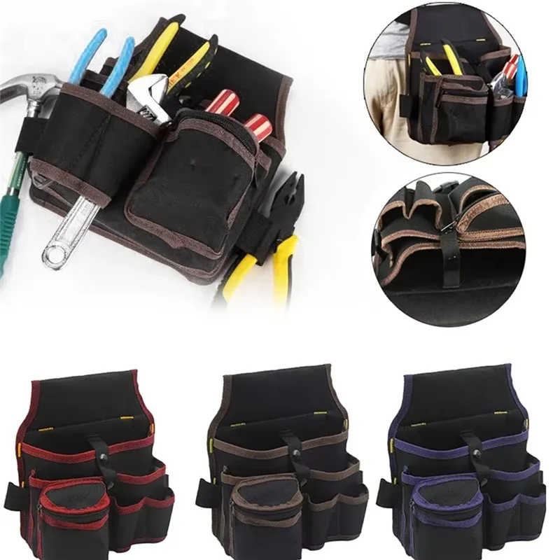 

ABBO-Multifunctional Tool Storage Bag Pouch Belt Electrician Toolkit Drill Wrench Screwdriver Hardware Tool Bags Organizer Black