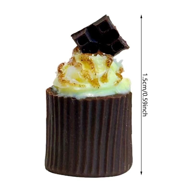 Sturdy Resin Small Cupcake Wrappers Chocolate Theme Accessory for Dollhouses Kitchens and Birthday Parties Supplies