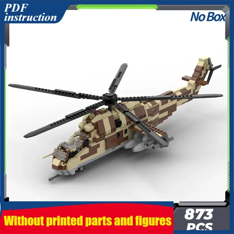 

Moc Building Bricks Military Model Mi-24 Helicopter Gunship Technology Modular Blocks Gifts Toys For Children DIY Sets Assembly